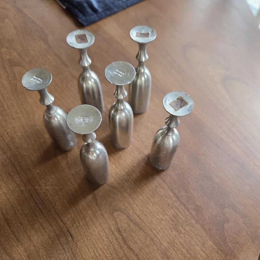 Vintage Metawa Holland Pewter Cordial Cups Set Of 6